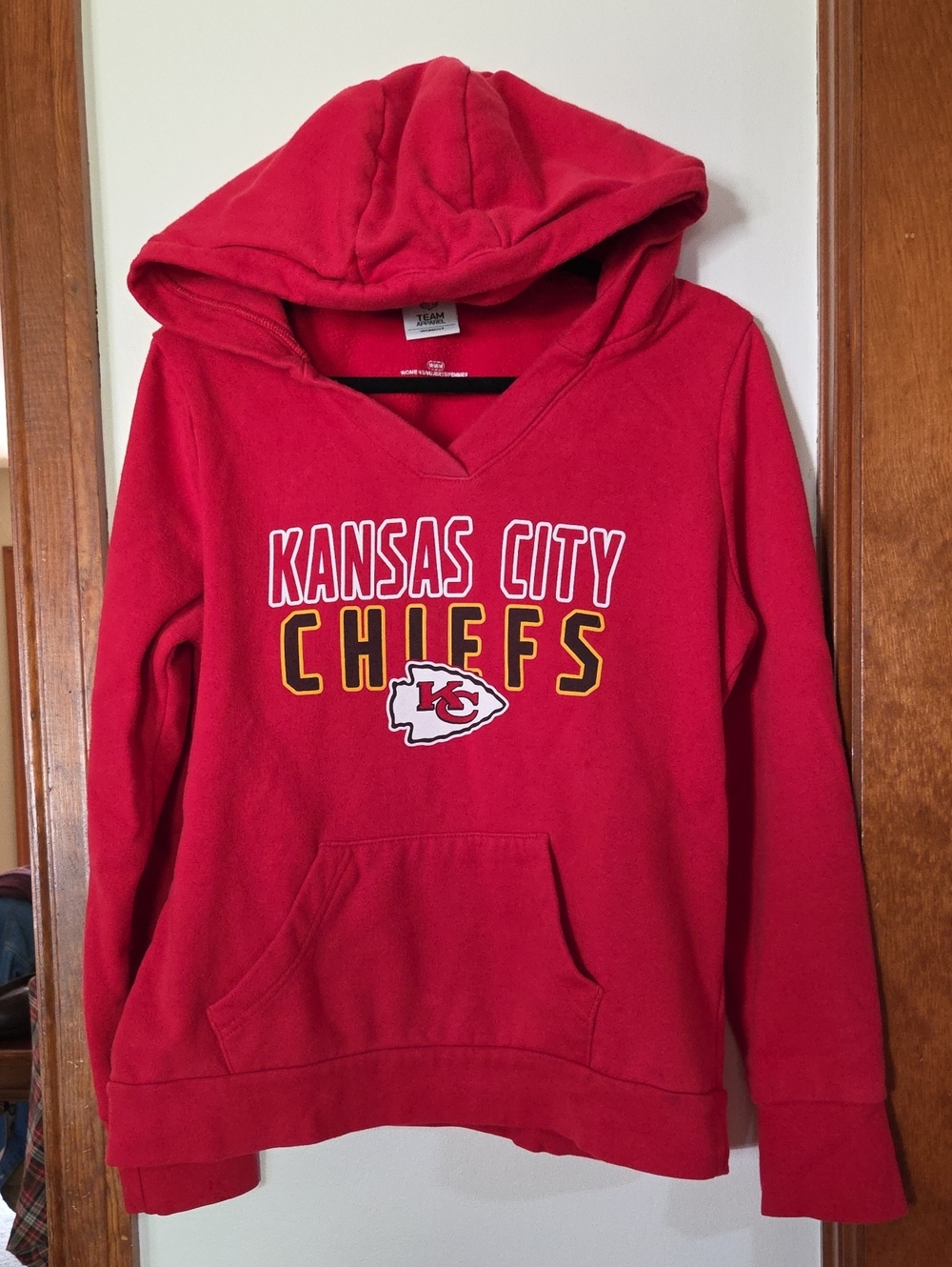 KC Chiefs V-neck Hoodie Sz M
